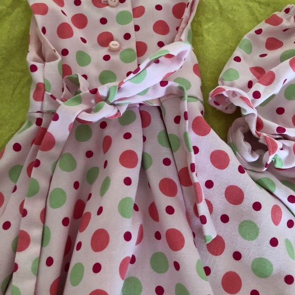 Adorable pink polka dot toddler dress - Picture 5 of 6